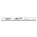 Westcott Non-Shatter Flexible Ruler, Standard/Metric, 12" Long, Plastic, Clear