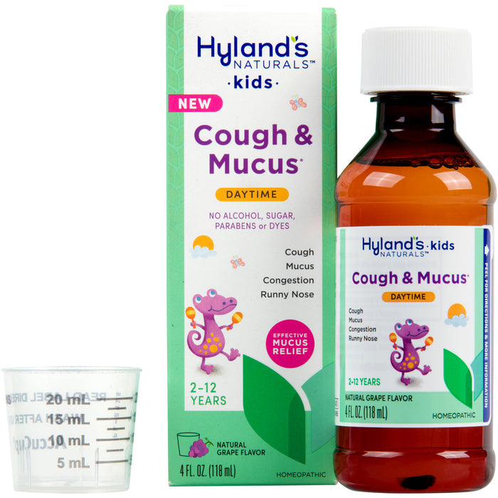 Hyland's Naturals Cough & Mucus, Daytime, Kids, Natural Grape Flavor 4 Fl Oz by Pasteur Pharmacy
