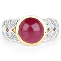 5.11 Carat Glass Filled Ruby and White Topaz .925 Sterling Silver Ring by Bids.com