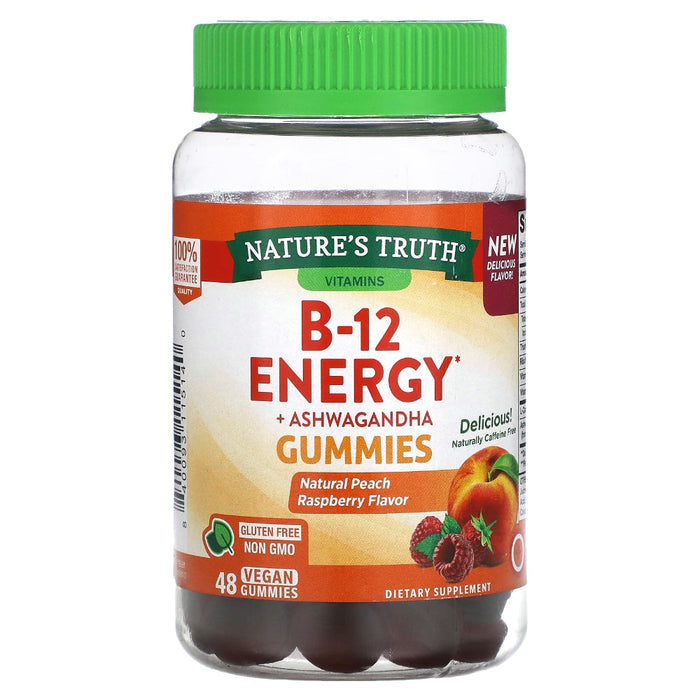 Nature's Truth B-12 Energy, Vegan Gummies, Natural Peach Raspberry Flavor by Pasteur Pharmacy