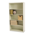 Tennsco Metal Bookcase, Five-Shelf, 34.5w x 13.5d x 66h, Putty