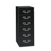 Tennsco Six-Drawer Multimedia/Card File Cabinet, Black, 21.25" x 28.5" x 52"