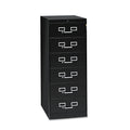 Tennsco Six-Drawer Multimedia/Card File Cabinet, Black, 21.25" x 28.5" x 52"