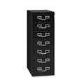 Tennsco Seven-Drawer Multimedia/Card File Cabinet, Black, 19.13" x 28.5" x 52"