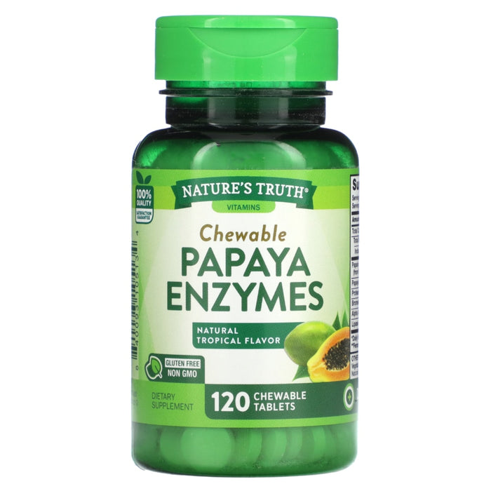 Nature's Truth Natural Tropical Flavor Papaya Enzymes 120 Chewable Tablets by Pasteur Pharmacy