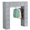Tennsco Sixteen Box Compartments and Coat Bar, 72w x 18d x 72h, Medium Gray