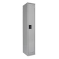 Tennsco Single-Tier Locker, One Locker with Hat Shelf and Coat Rod, 12" x 18" x 72", Medium Gray