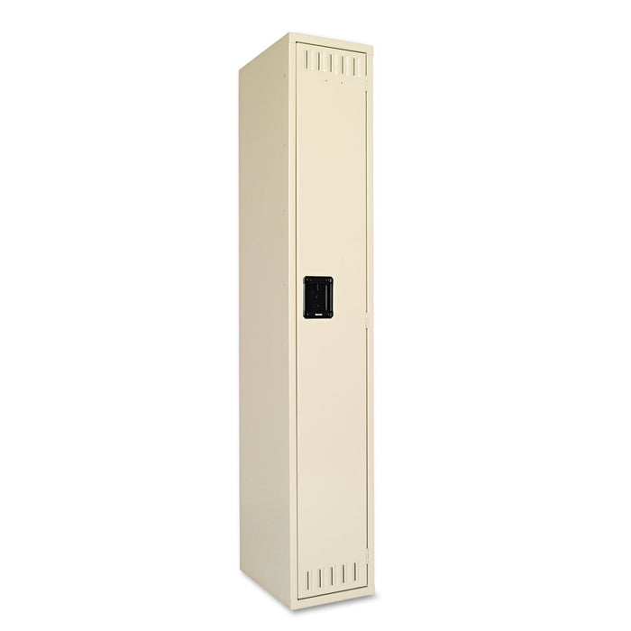 Tennsco Single-Tier Locker, One Locker with Hat Shelf and Coat Rod, 12" x 18" x 72", Sand