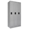 Tennsco Single-Tier Locker, Three Lockers with Hat Shelves and Coat Rods, 36" x 18" x 72", Medium Gray