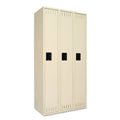 Tennsco Single-Tier Locker, Three Lockers with Hat Shelves and Coat Rods, 36" x 18" x 72", Sand