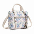 The Sak Alameda Satchel Crossbody Bag Stone Flowing Floral Leather Top Zip by Vanessa Jane
