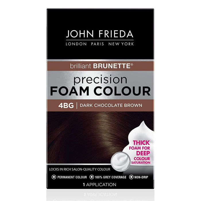 John Frieda Brilliant Brunette 4BG Dark Chocolate Brown Precision Foam Hair Color by Pasteur Pharmacy