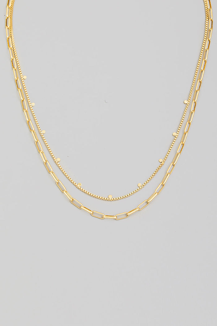 Gold Dipped Mixed Chains Necklace by Boutique 23