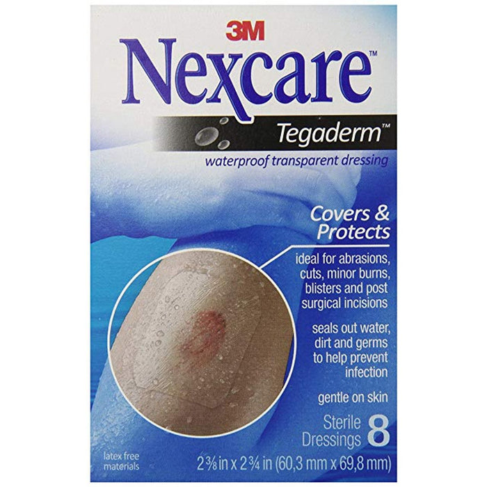 Nexcare Tegaderm Waterproof Transparent Dressing, 2.375 in x 2.75 in, 8 Count by Pasteur Pharmacy