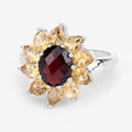 5.50 Carat Genuine Garnet and Citrine .925 Sterling Silver Ring by Bids.com