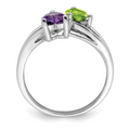 Amethyst and Peridot Dual-Stone Ring by Fine Color Jewels
