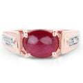 14K Rose Gold Plated 4.71 Carat Genuine Glass Filled Ruby and White Topaz .925 Sterling Silver Ring by Bids.com