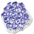 6.27 Carat Genuine Tanzanite .925 Sterling Silver Ring by Bids.com