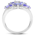 2.27 Carat Genuine Tanzanite and White Zircon .925 Sterling Silver Ring by Bids.com