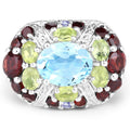 5.43 Carat Genuine Multi Stone .925 Sterling Silver Ring by Bids.com