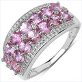 2.00 Carat Genuine Pink Sapphire & White Topaz .925 Sterling Silver Ring by Bids.com
