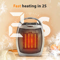 1500W Portable Ceramic Space Heater with Thermostat & Safety Protection with Carry Handle by DailySale