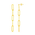 14K Yellow Gold Five Link Paperclip Chain Earrings by Bids.com