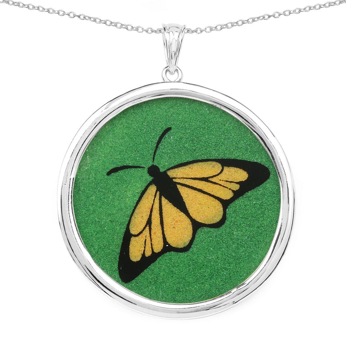 29.50 Carat Genuine Emerald .925 Sterling Silver Pendant by Bids.com