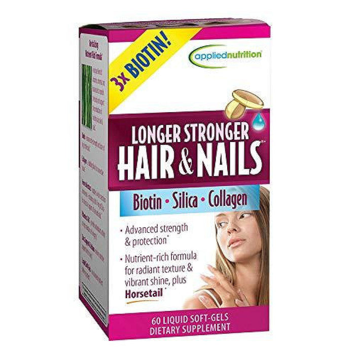 Applied Nutrition Longer Stronger Hair & Nails 60 Liquid SoftGels by Pasteur Pharmacy