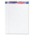 TOPS American Pride Writing Pad, Wide/Legal Rule, Red/White/Blue Headband, 50 White 8.5 x 11.75 Sheets, 12/Pack