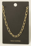 Gold Dipped Dainty Textured Oval Chain Necklace