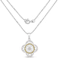 0.57 Carat Genuine White Diamond and Yellow Diamond .925 Sterling Silver Pendant by Bids.com
