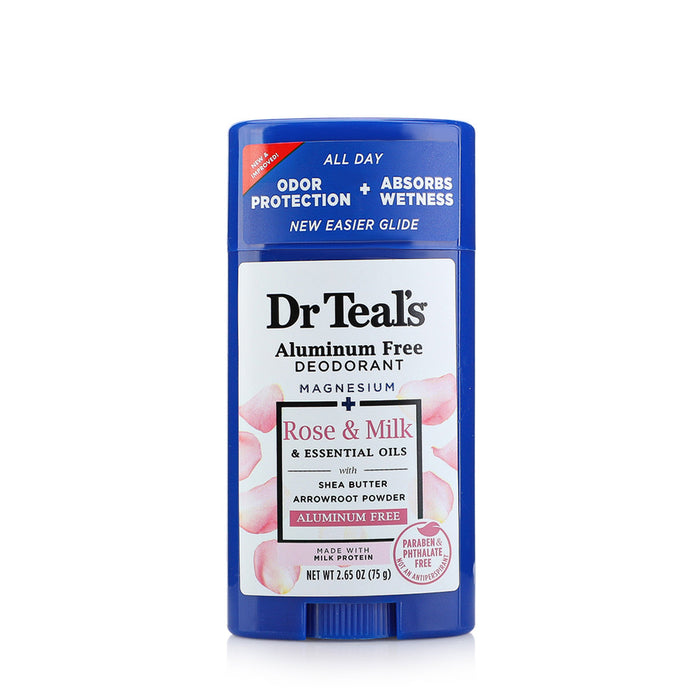 Dr Teal's Aluminum Free Rose & Milk Deodorant 2.65 Oz by Pasteur Pharmacy