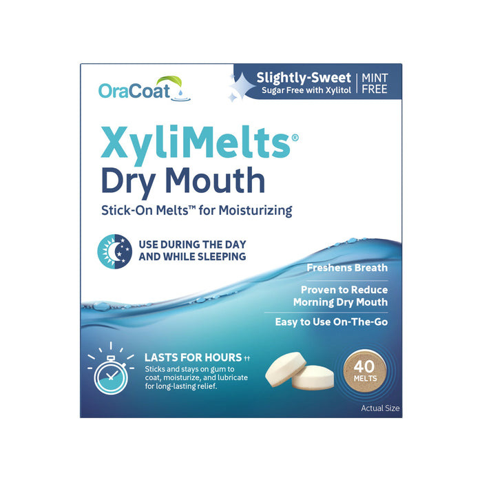 OraCoat XyliMelts For Dry Mouth Mint Free - 40 Discs by Pasteur Pharmacy