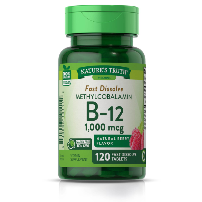 Nature's Truth Vitamin B-12, Sublingual, 1000 Mcg, Fast Dissolve Tabs, Natural Berry Flavor by Pasteur Pharmacy