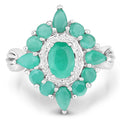 2.37 Carat Genuine Emerald .925 Sterling Silver Ring by Bids.com