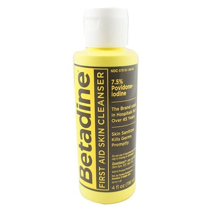 Betadine Skin Cleanser, 4 Ounces, Antiseptic Hand Wash by Pasteur Pharmacy