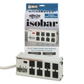 Tripp Lite Isobar Surge Protector, 8 AC Outlets, 12 ft Cord, 3,840 J, Light Gray