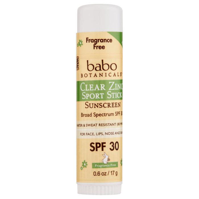 Babo Botanicals SPF 30 Clear Zinc Sport Stick Sunscreen Fragrance Free by Pasteur Pharmacy