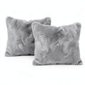 Infinity Home Throw Pillows Faux Fur 18 x 18 Set of 2 Gray Square Home Decor by Vanessa Jane