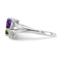 Amethyst and Peridot Dual-Stone Ring by Fine Color Jewels