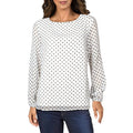 Nine West Long Sleeve Clip Dot Blouse, Size Medium by Vanessa Jane