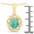 2.78 Carat Genuine Emerald and White Topaz .925 Sterling Silver Pendant by Bids.com