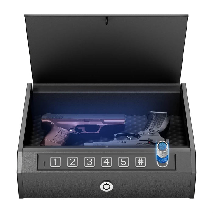 Lockable Storage Box with 3 Unlock Modes – Steel Security Box (Black) by DailySale
