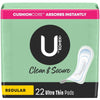 U by Kotex Security Ultra Thin Pads, Regular