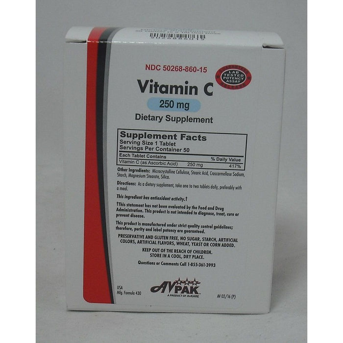 Avpak Vitamin C 250 Mg Dietary Supplement by Pasteur Pharmacy
