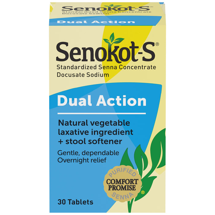 Senokot-S Dual Action Laxative + Stool Softener, 30 Tablets by Pasteur Pharmacy