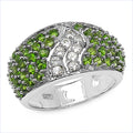 2.44 Carat Genuine Chrome Diopside & White Topaz .925 Sterling Silver Ring by Bids.com