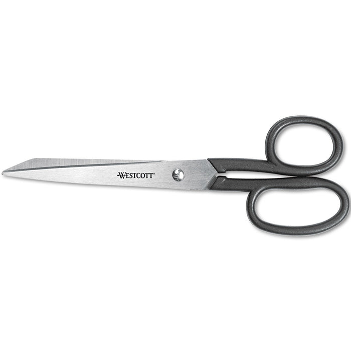 Westcott Kleencut Stainless Steel Shears, 8" Long, 3.75" Cut Length, Black Straight Handle