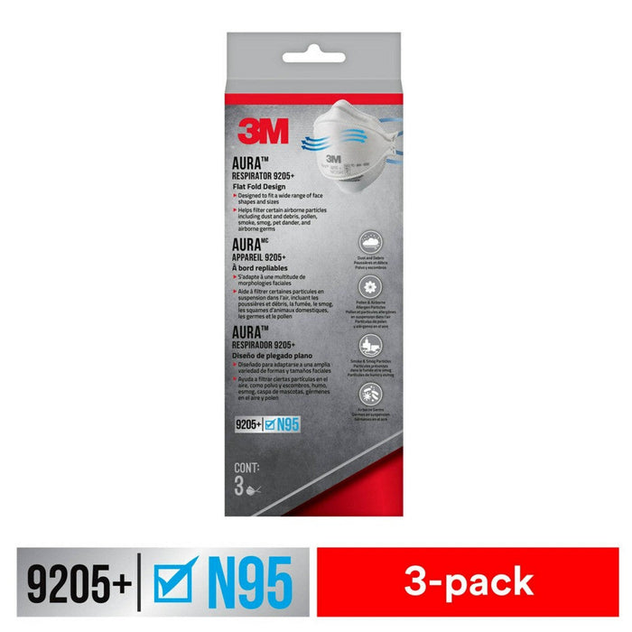 3M Aura N95 Particulate Respirator Mask, N95, 3-Pk by Pasteur Pharmacy